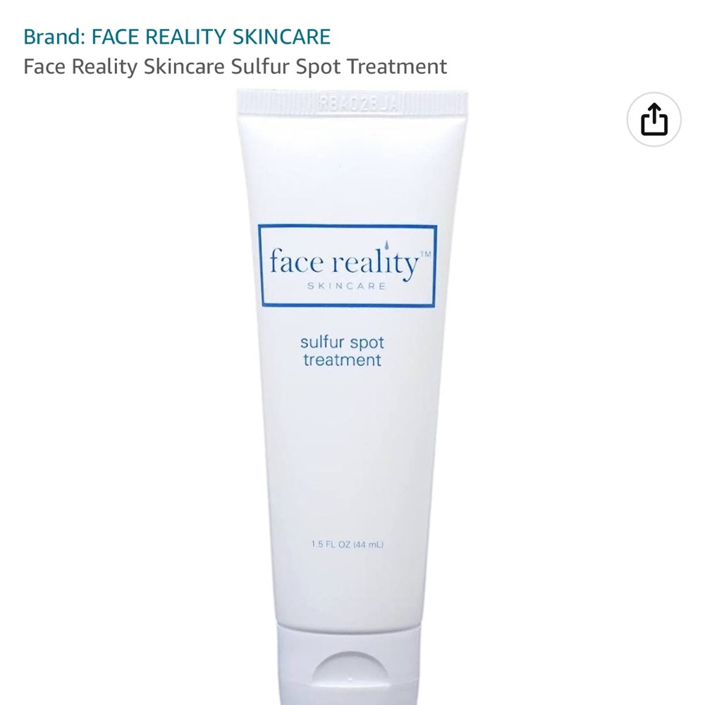 Brand: FACE REALITY SKINCARE
Face Reality Skincare Sulfur Spot Treatment serum.